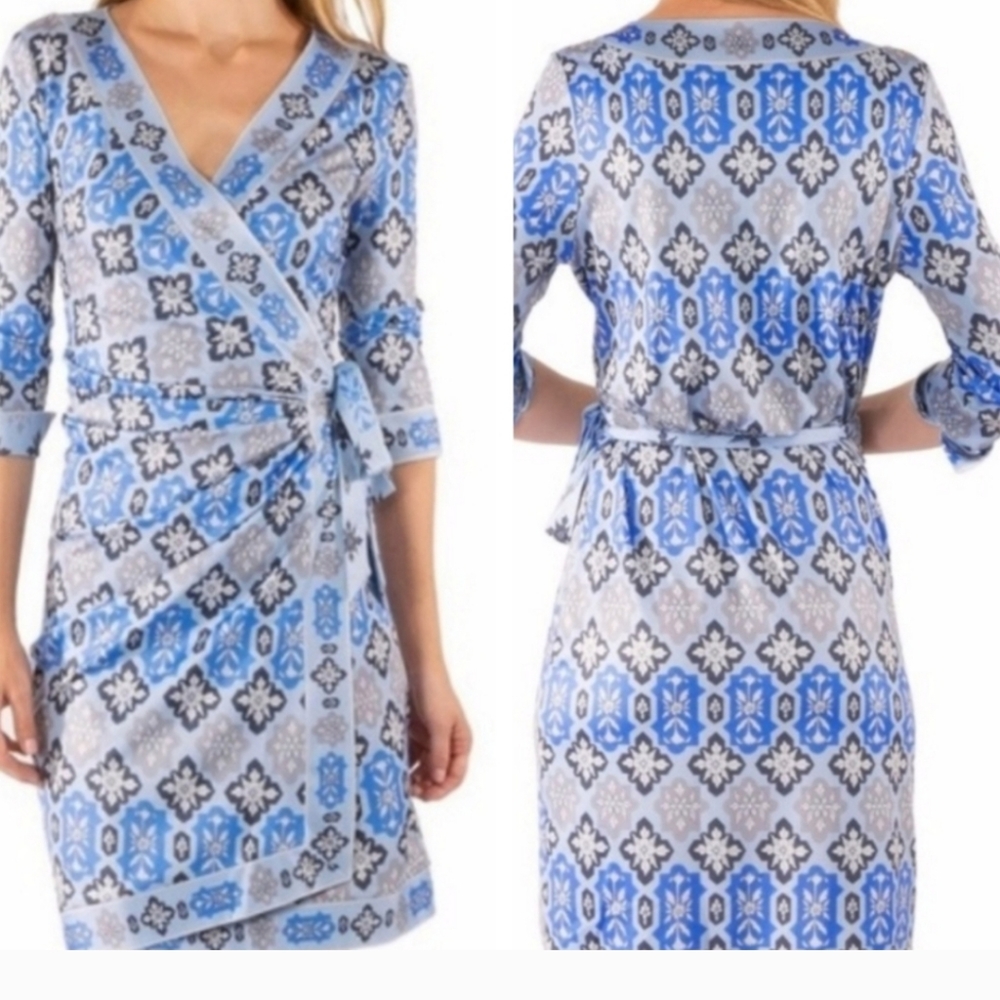 Gretchen Scott Jersey Wrap Me Up Dress in Haveli Periwinkle
